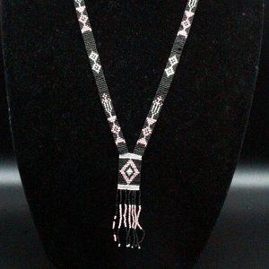 Vintage Navajo Native American Beaded Lariat Necklace